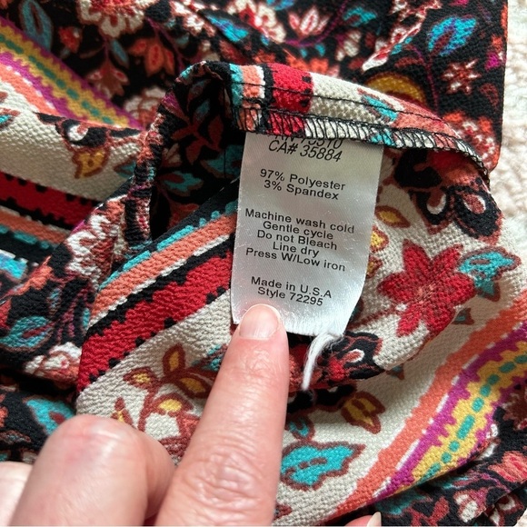 Uncle Frank Boho Floral Dress Size Large Bohemian Fall Autumn Dress Knee Length - Picture 4 of 11